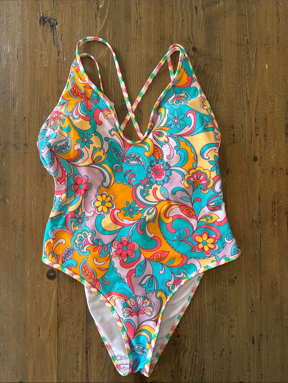 CUPSHE One-Piece Swimsuit Boho Wavy, Large